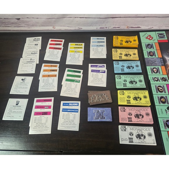 Monopoly NFL Grid Iron Edition Limited 1999 Board Game Parker Brothers Pewter - Picture 3 of 8